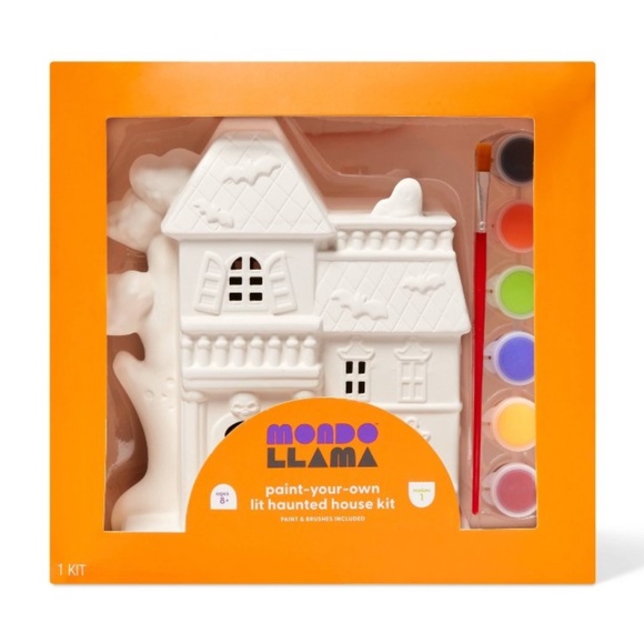 NEW Mondo Llama Paint-Your-Own Haunted House Kit - Picture 1 of 4